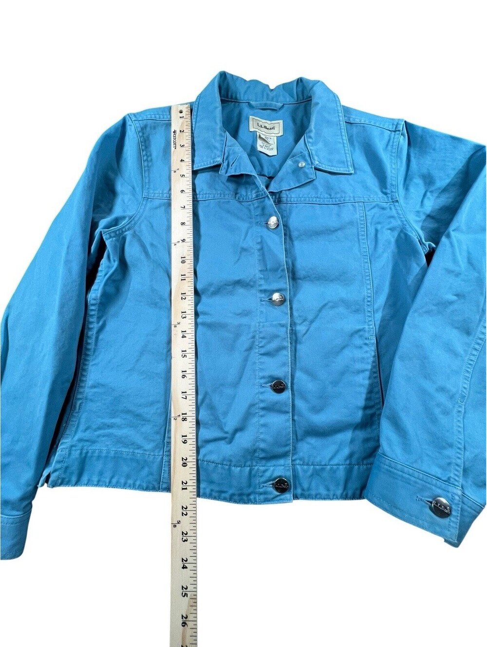 L.L.Bean Aqua Canvas Chore Jacket | Coastal Utility Jacket Lightweight Cotton - Picture 5 of 5